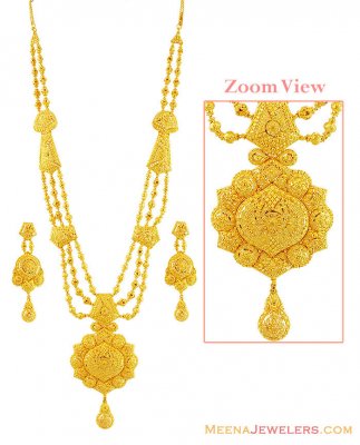 22k Gold Bridal Fancy Patta Haar  ( Bridal Necklace Sets )