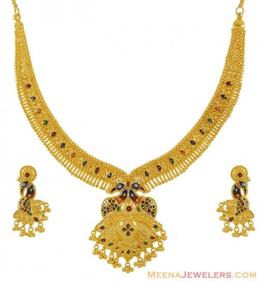 22k Designer Meenakari Set ( 22 Kt Gold Sets )