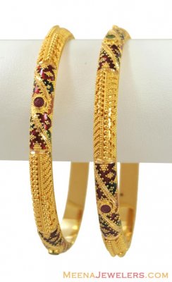 Meenakari Gold Bangles (22KT) ( Gold Bangles )