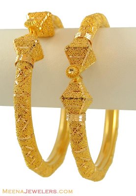 22 K Gold Filigree Kada(2 Pc) ( Kadas )