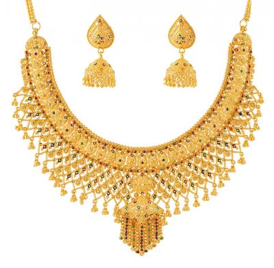 Bridal Necklace with MeenaKari ( Bridal Necklace Sets )