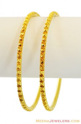 22K Fancy Light Weight Bangles  ( Gold Bangles )