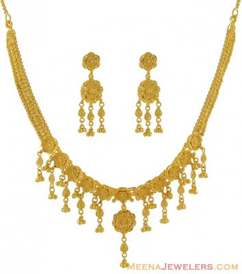 Indian Gold Necklace Set ( 22 Kt Gold Sets )