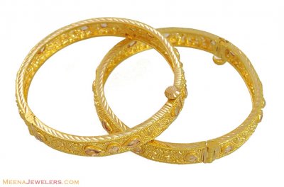 22k Polki Stones Kids Kadas(2) ( Baby Bangles )