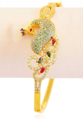 22k Signity Stone Peacock Bangle ( Stone Bangles )