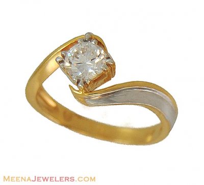Gold Solitaire Ring (Star Signity)  ( Ladies Signity Rings )