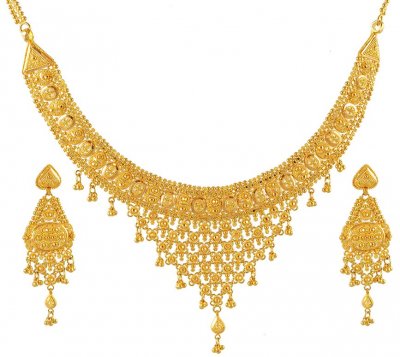 22Kt Gold Necklace and Earring Set ( 22 Kt Gold Sets )