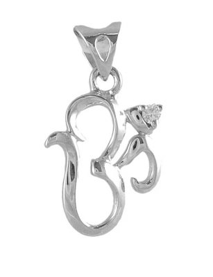 18Kt White Gold Om Pendant ( Ganesh, Laxmi and other God Pendants )