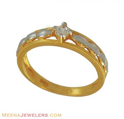 Gold Solitaire Ring (Star Signity) ( Ladies Signity Rings )