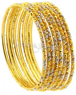22 Kt Gold Two Tone Bangles(TWO PIECES ONLY) ( Two Tone Bangles )