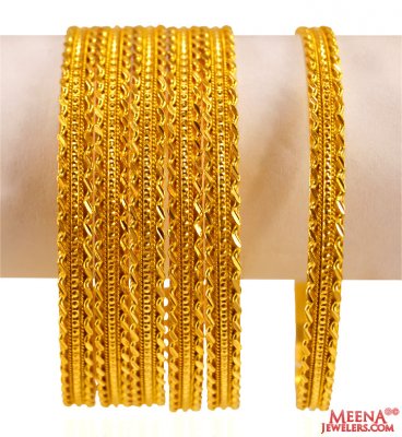 22 Kt Gold Bangles (Set of 6)  ( Set of Bangles )