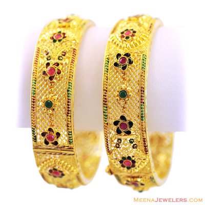 22k Gold Meenakari Kadas(2 Pcs) ( Kadas )