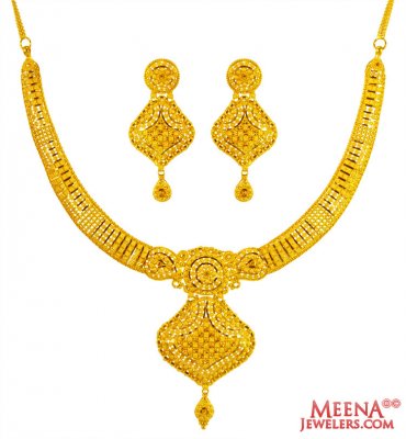 22kt Gold  Necklace Set ( 22 Kt Gold Sets )