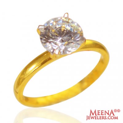 22K Gold Solitaire Ring ( Ladies Signity Rings )