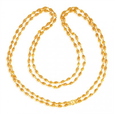 22 Kt Gold White Tulsi Mala 25IN ( 22Kt Long Chains (Ladies) )