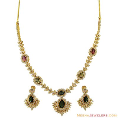 22k Gold Designer Cz Set ( Gold Designer Sets )