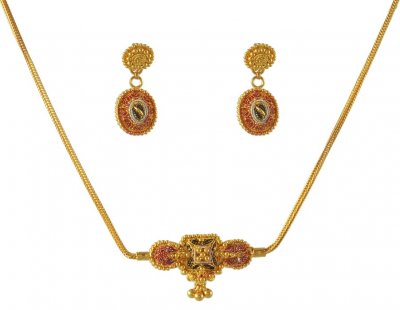 Gold Fancy Necklace Set ( Light Sets )