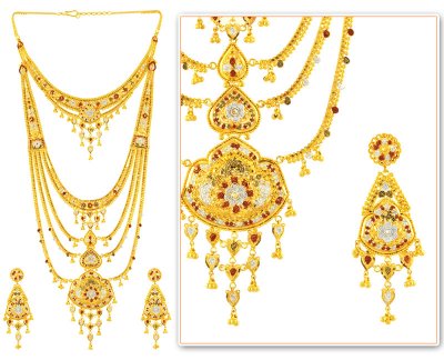 22 Kt Gold Bridal Set ( Bridal Necklace Sets )