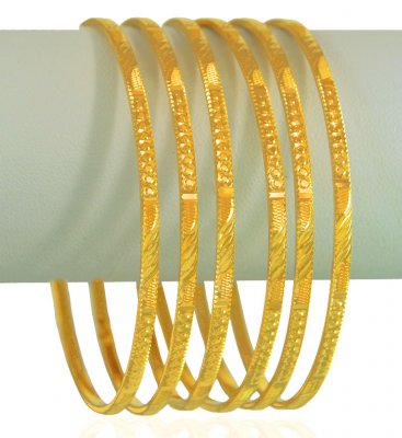 22K Gold Machine Bangles Set(6 Pcs) ( Set of Bangles )