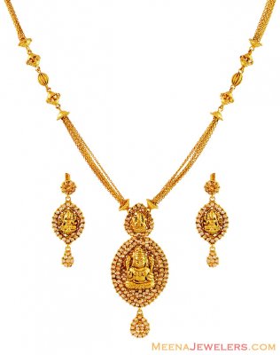 Gold Temple Jewelry Necklace Set ( Antique Necklace Sets )