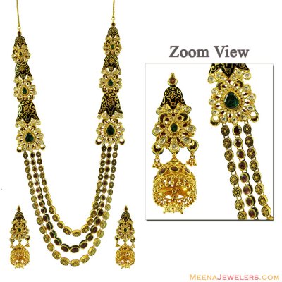 22k Exquisite kundan Set (3 Layered) ( Bridal Necklace Sets )