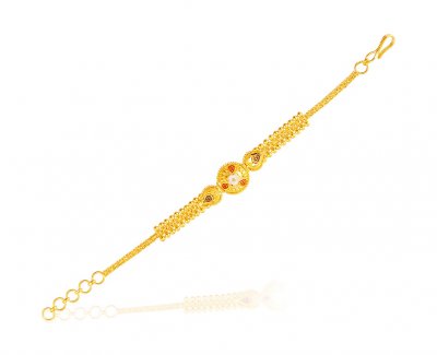 22K Baby Bracelet 3 Tone ( 22Kt Baby Bracelets )