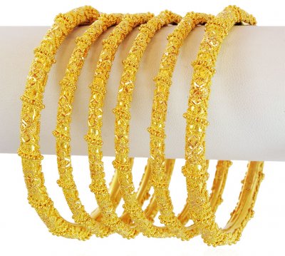 22K Gold Bangles Set (2PCs) ( Set of Bangles )