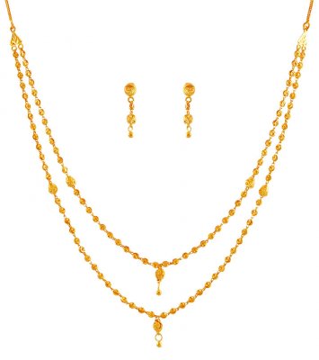 Layered Gold Necklace Earring Set ( Light Sets )