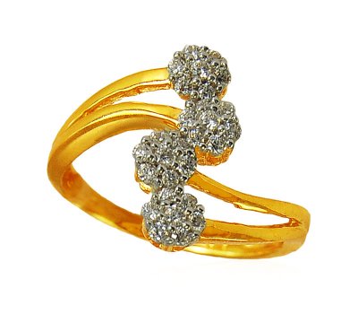 Stylish 22k Gold Ring with stones ( Ladies Signity Rings )