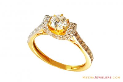 Fancy Solitaire Ring 22k  ( Ladies Signity Rings )