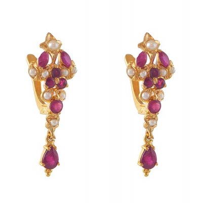 22Kt Precious Stone Earrings ( Precious Stone Earrings )