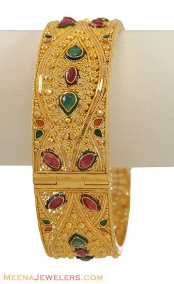 22Kt Kada with Ruby and Emeralds ( Kadas )