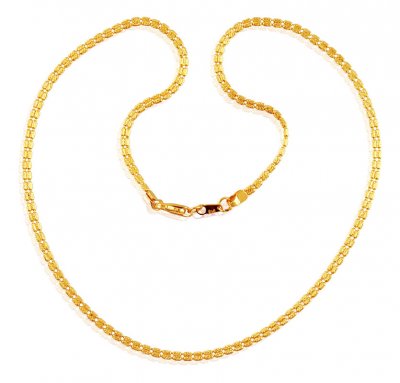 22K Gold Fancy Chain (16 Inch) ( Plain Gold Chains )