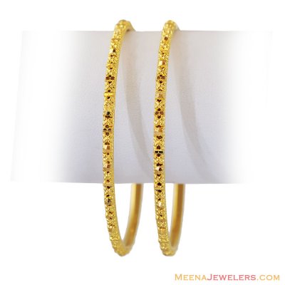 22K Fancy Gold Bangles (2Pcs) ( Gold Bangles )