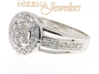 18 Kt White Gold Fancy Ring ( Ladies White Gold Rings )