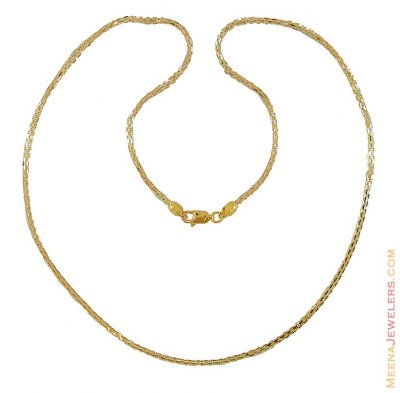 Indian Two Tone Chain (22K Gold) ( Plain Gold Chains )