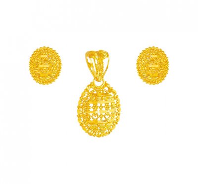 22K Gold Traditional Pendant Set ( Gold Pendant Sets )