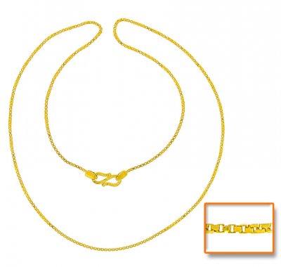 22Kt Gold Box Chain ( Plain Gold Chains )