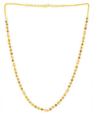 22K Gold Meenakari Chain ( 22Kt Long Chains (Ladies) )