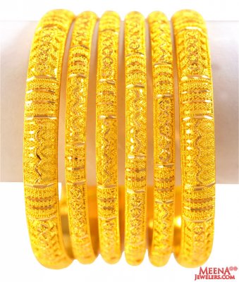 22K Gold Bangles Set of 6 ( Set of Bangles )