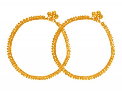 22Kt Gold Payal (2 PCs) ( Gold Anklets )