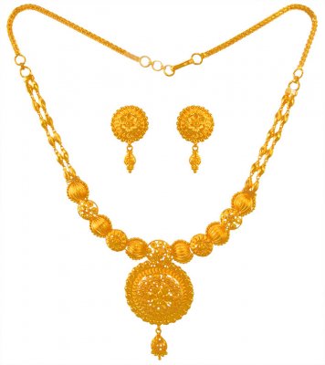 22 KT Gold Necklace Set ( 22 Kt Gold Sets )
