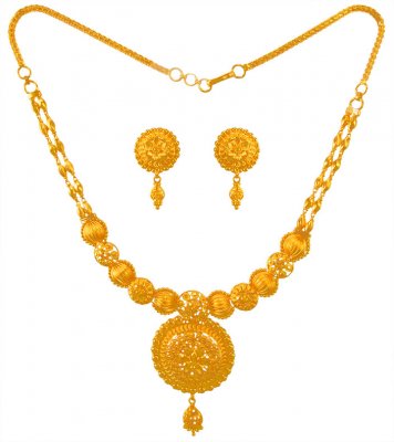 22 KT Gold Necklace Set ( 22 Kt Gold Sets )