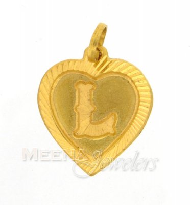 22Kt L Initial Pendant ( Initial Pendants )