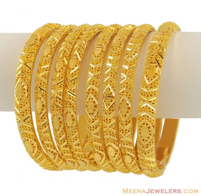 22Kt Gold Bangles (Set of 6) ( Set of Bangles )