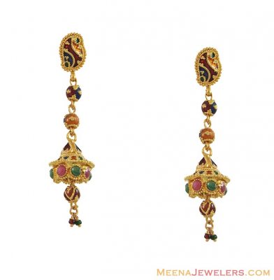 Meenakari Fancy Earrings (22K) ( 22Kt Gold Fancy Earrings )