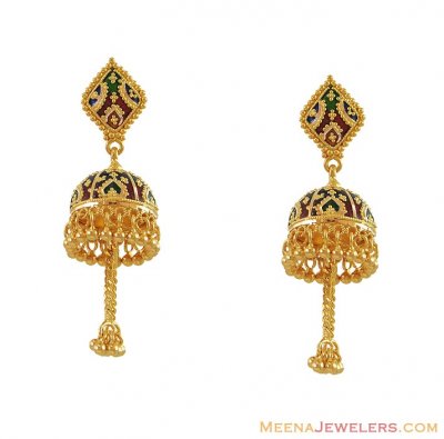 MeenaKari Gold Earrings ( 22Kt Gold Fancy Earrings )