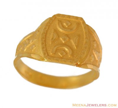 22Kt Mens Fancy Ring ( Mens Gold Ring )