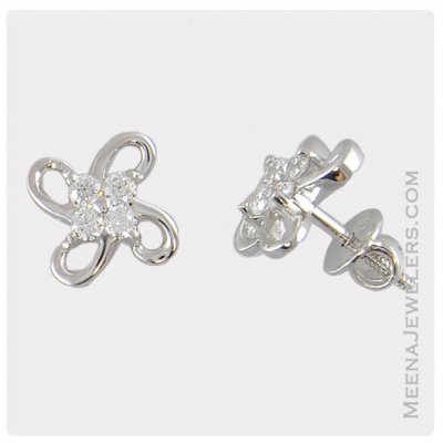 18Kt White Gold Earrings ( White Gold Earrings )