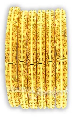 22 Kt Gold Casting Bangles ( Set of Bangles )